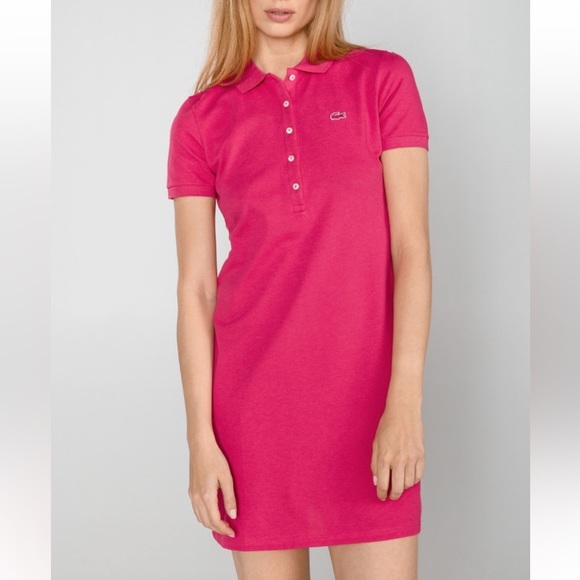 Lacoste Dresses & Skirts - Lacoste Women’s Lacoste Pique Polo Dress in Pink Red